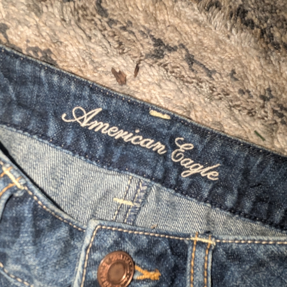 American Eagle Outfitters Distressed Denim Jean Shorts - Blue - Picture 3 of 5